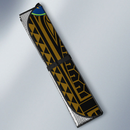 Custom Parramatta Eels Auto Sun Shade Eel Warrior Polynesia Islander Rugby Mascot