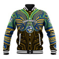 Custom Parramatta Eels Baseball Jacket Eel Warrior Polynesia Islander Rugby Mascot