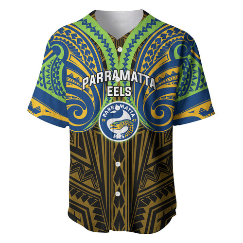 Custom Parramatta Eels Baseball Jersey Eel Warrior Polynesia Islander Rugby Mascot