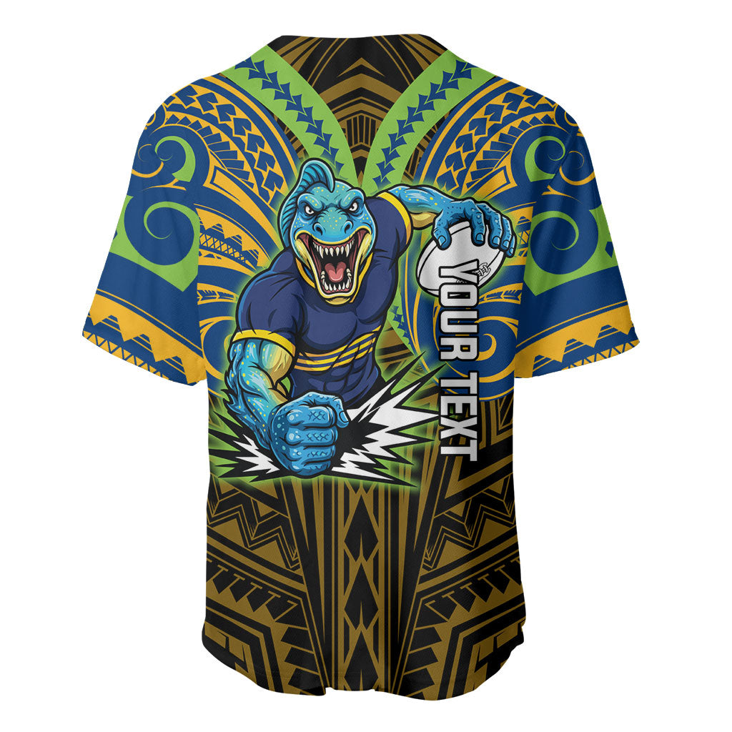 Custom Parramatta Eels Baseball Jersey Eel Warrior Polynesia Islander Rugby Mascot