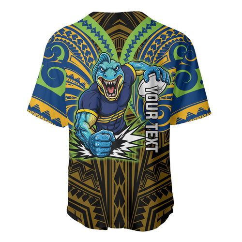 Custom Parramatta Eels Baseball Jersey Eel Warrior Polynesia Islander Rugby Mascot