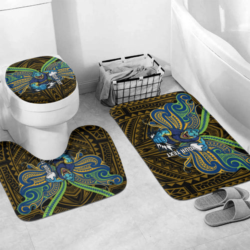 Custom Parramatta Eels Bathroom Set Eel Warrior Polynesia Islander Rugby Mascot