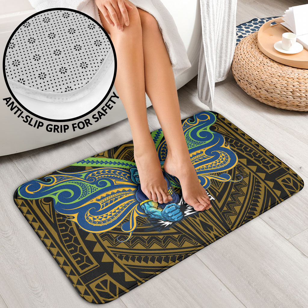 Custom Parramatta Eels Bathroom Set Eel Warrior Polynesia Islander Rugby Mascot