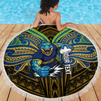 Custom Parramatta Eels Beach Blanket Eel Warrior Polynesia Islander Rugby Mascot