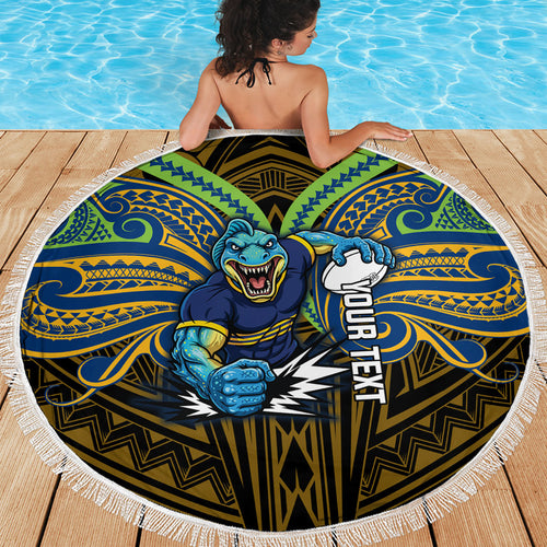 Custom Parramatta Eels Beach Blanket Eel Warrior Polynesia Islander Rugby Mascot