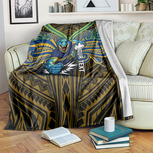 Custom Parramatta Eels Blanket Eel Warrior Polynesia Islander Rugby Mascot