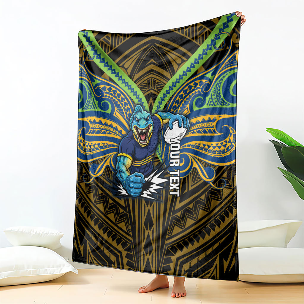 Custom Parramatta Eels Blanket Eel Warrior Polynesia Islander Rugby Mascot