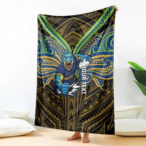 Custom Parramatta Eels Blanket Eel Warrior Polynesia Islander Rugby Mascot