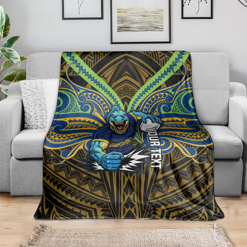 Custom Parramatta Eels Blanket Eel Warrior Polynesia Islander Rugby Mascot