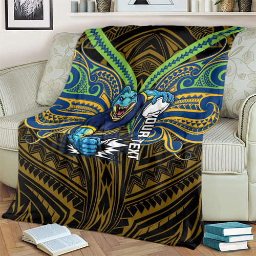 Custom Parramatta Eels Blanket Eel Warrior Polynesia Islander Rugby Mascot