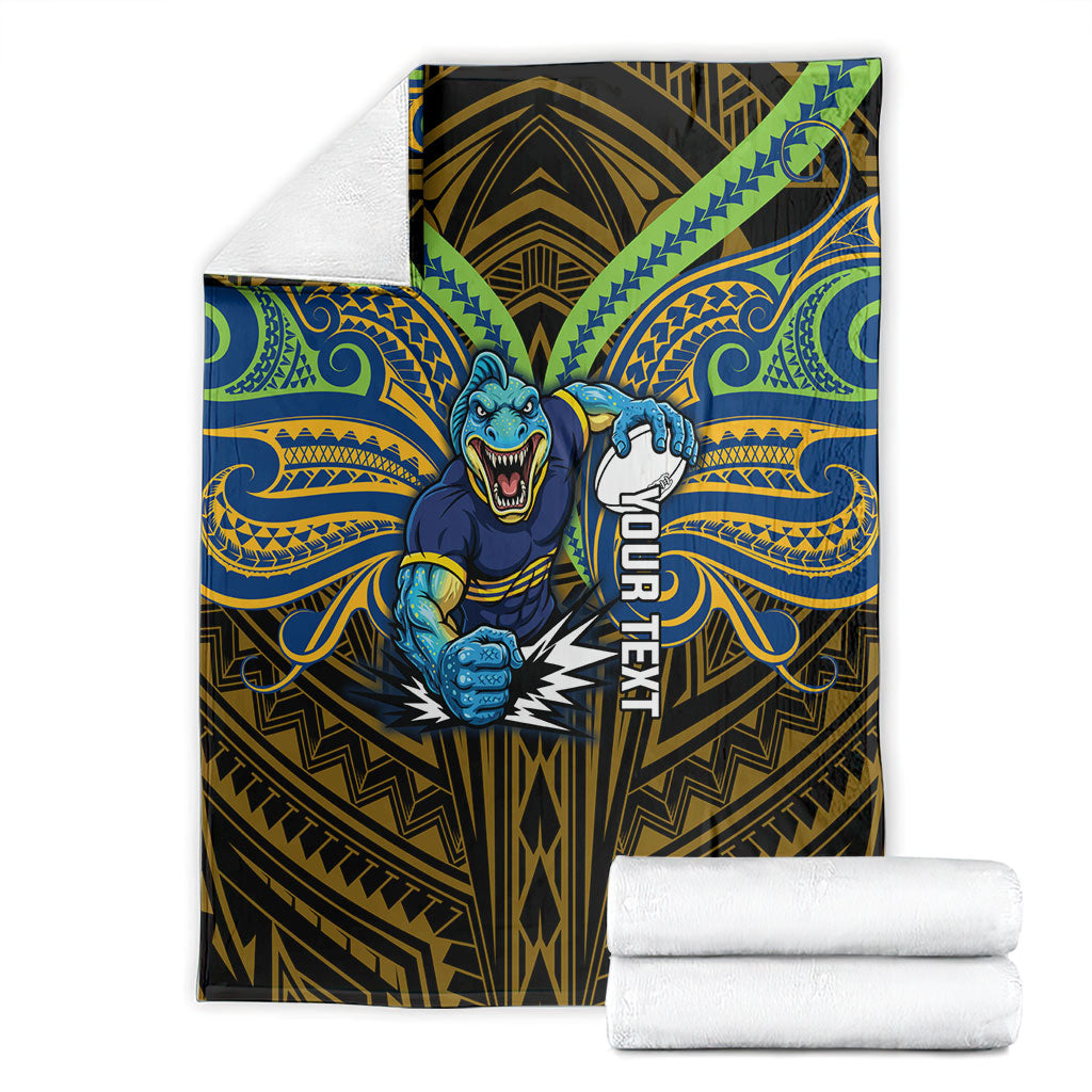 Custom Parramatta Eels Blanket Eel Warrior Polynesia Islander Rugby Mascot