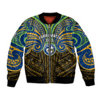 Custom Parramatta Eels Bomber Jacket Eel Warrior Polynesia Islander Rugby Mascot