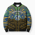 Custom Parramatta Eels Bomber Puffer Jacket Eel Warrior Polynesia Islander Rugby Mascot