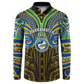 Custom Parramatta Eels Button Sweatshirt Eel Warrior Polynesia Islander Rugby Mascot