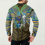 Custom Parramatta Eels Button Sweatshirt Eel Warrior Polynesia Islander Rugby Mascot