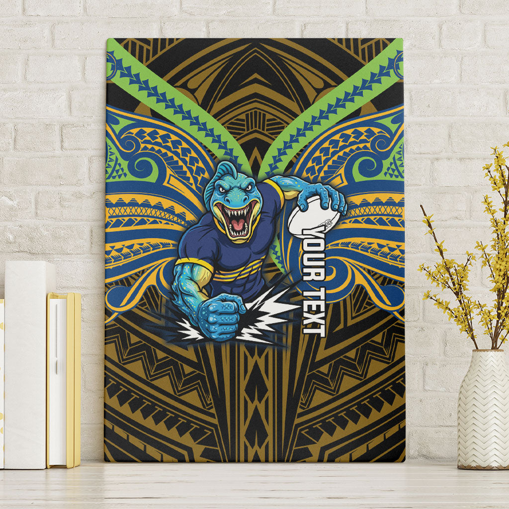 Custom Parramatta Eels Canvas Wall Art Eel Warrior Polynesia Islander Rugby Mascot