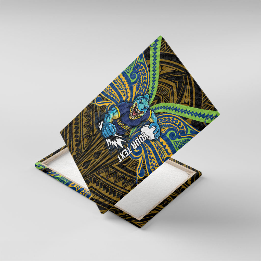 Custom Parramatta Eels Canvas Wall Art Eel Warrior Polynesia Islander Rugby Mascot
