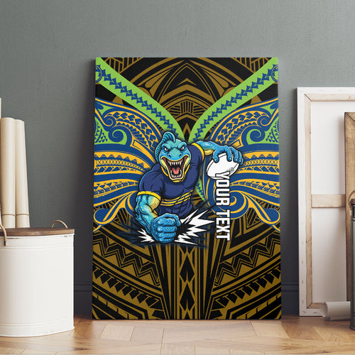 Custom Parramatta Eels Canvas Wall Art Eel Warrior Polynesia Islander Rugby Mascot