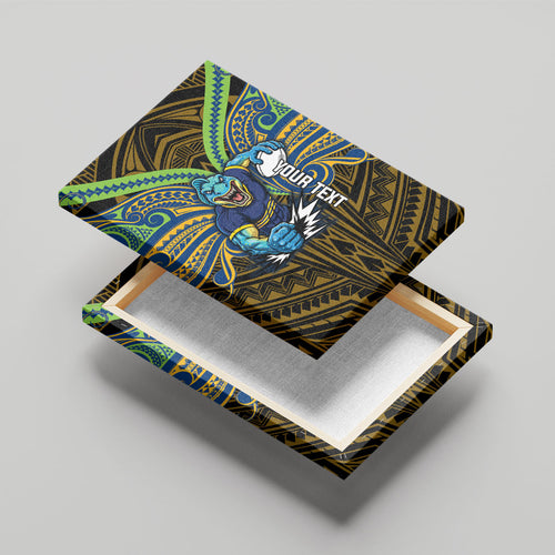 Custom Parramatta Eels Canvas Wall Art Eel Warrior Polynesia Islander Rugby Mascot