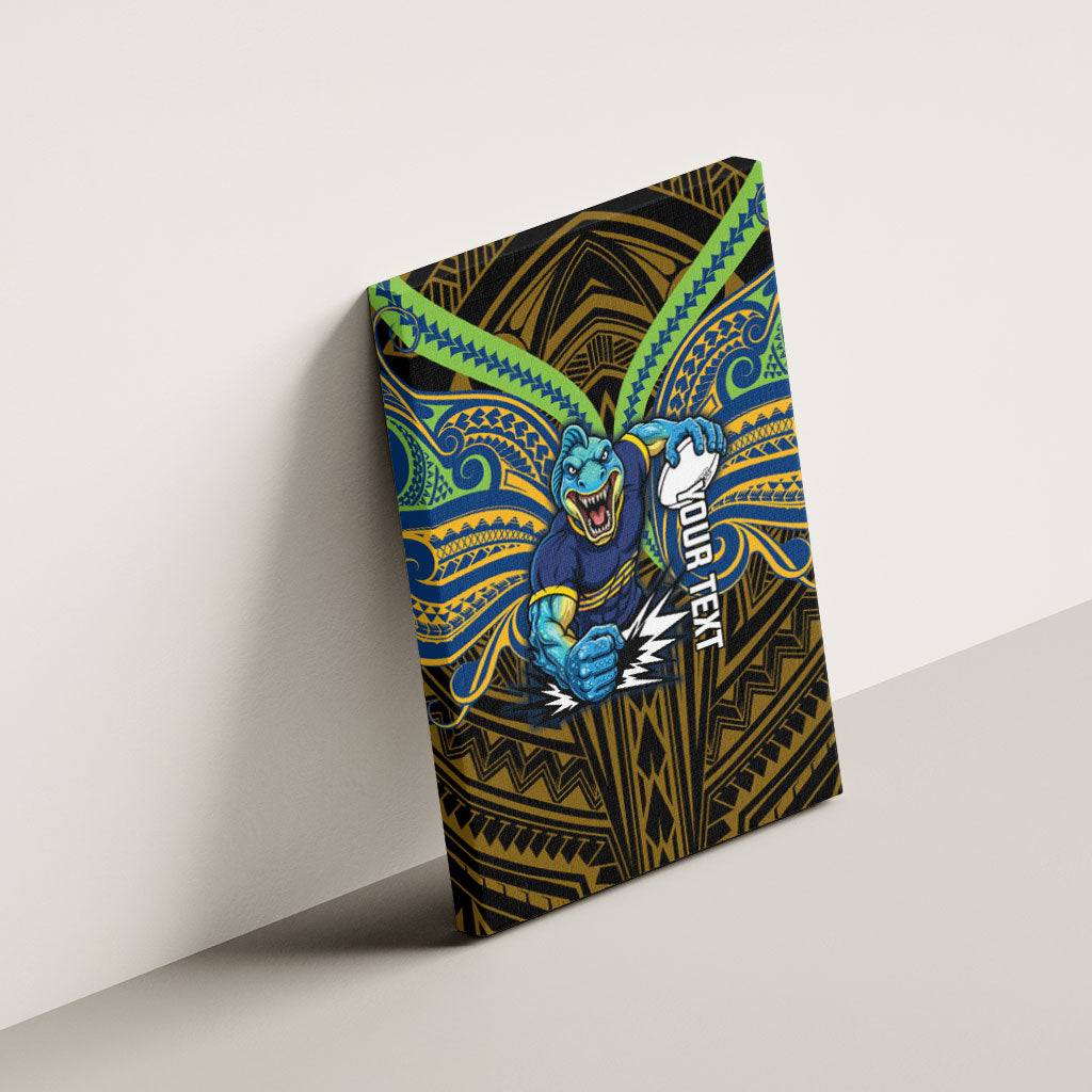 Custom Parramatta Eels Canvas Wall Art Eel Warrior Polynesia Islander Rugby Mascot