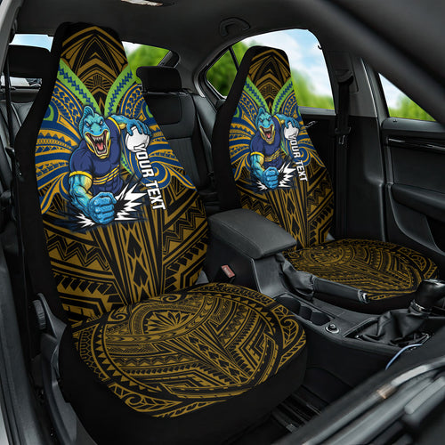 Custom Parramatta Eels Car Seat Cover Eel Warrior Polynesia Islander Rugby Mascot