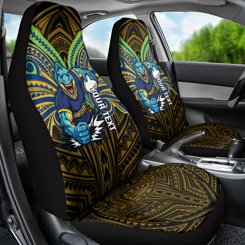 Custom Parramatta Eels Car Seat Cover Eel Warrior Polynesia Islander Rugby Mascot