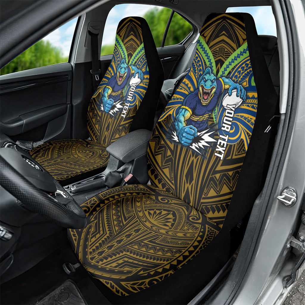 Custom Parramatta Eels Car Seat Cover Eel Warrior Polynesia Islander Rugby Mascot