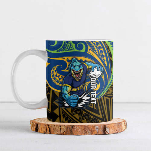 Custom Parramatta Eels Ceramic Mug Eel Warrior Polynesia Islander Rugby Mascot