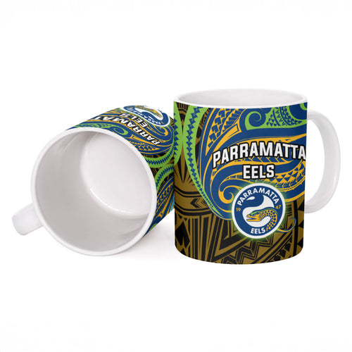 Custom Parramatta Eels Ceramic Mug Eel Warrior Polynesia Islander Rugby Mascot