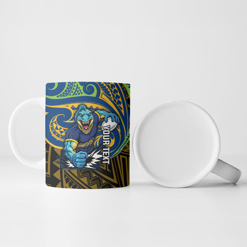 Custom Parramatta Eels Ceramic Mug Eel Warrior Polynesia Islander Rugby Mascot