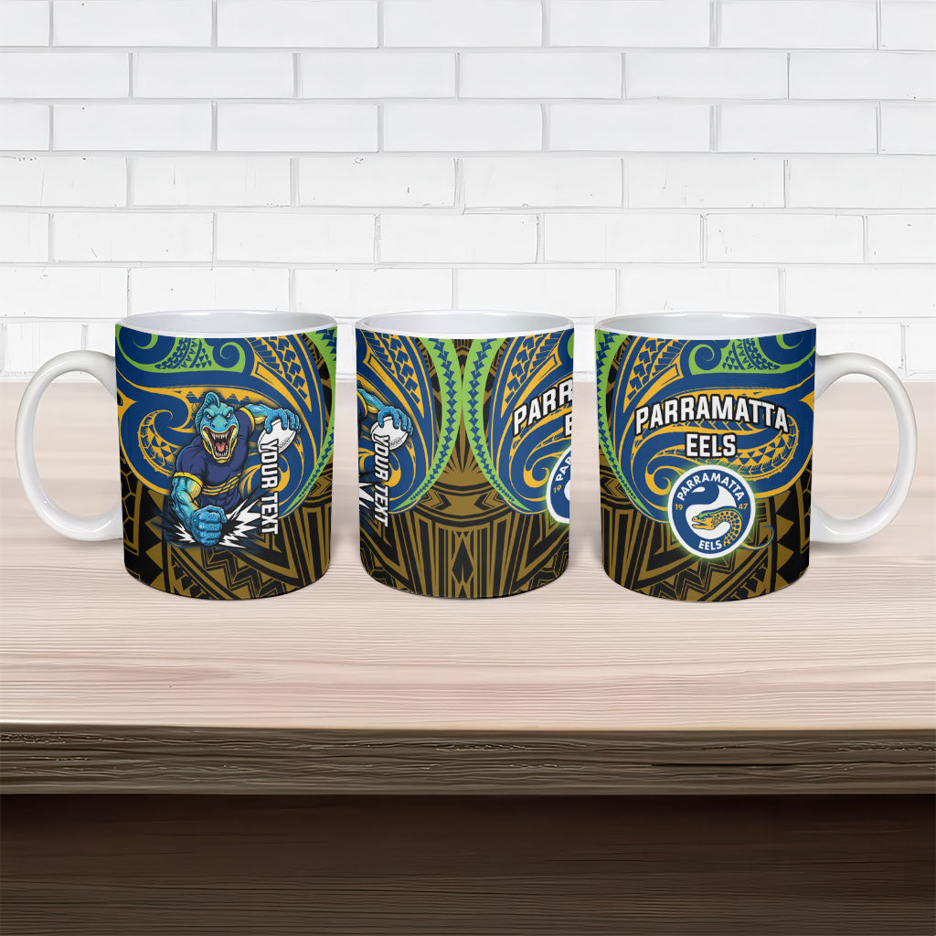 Custom Parramatta Eels Ceramic Mug Eel Warrior Polynesia Islander Rugby Mascot