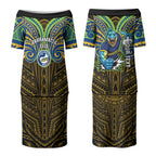 Custom Parramatta Eels Couples Matching Puletasi and Hawaiian Shirt Eel Warrior Polynesia Islander Rugby Mascot