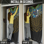 Custom Parramatta Eels Door Cover Eel Warrior Polynesia Islander Rugby Mascot