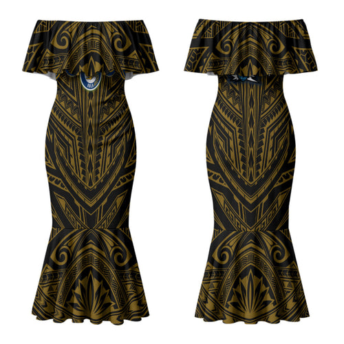 Custom Parramatta Eels Family Matching Mermaid Dress and Hawaiian Shirt Eel Warrior Polynesia Islander Rugby Mascot