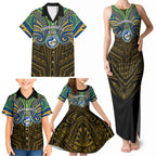 Custom Parramatta Eels Family Matching Tank Maxi Dress and Hawaiian Shirt Eel Warrior Polynesia Islander Rugby Mascot