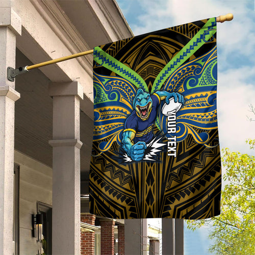 Custom Parramatta Eels Garden Flag Eel Warrior Polynesia Islander Rugby Mascot