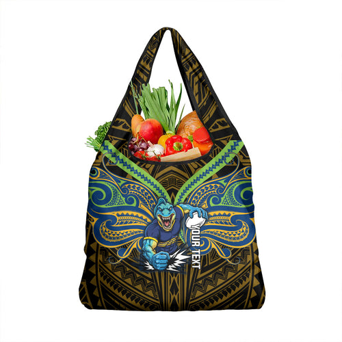Custom Parramatta Eels Grocery Bag Eel Warrior Polynesia Islander Rugby Mascot