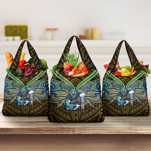 Custom Parramatta Eels Grocery Bag Eel Warrior Polynesia Islander Rugby Mascot