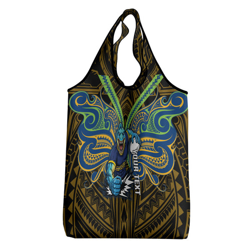 Custom Parramatta Eels Grocery Bag Eel Warrior Polynesia Islander Rugby Mascot
