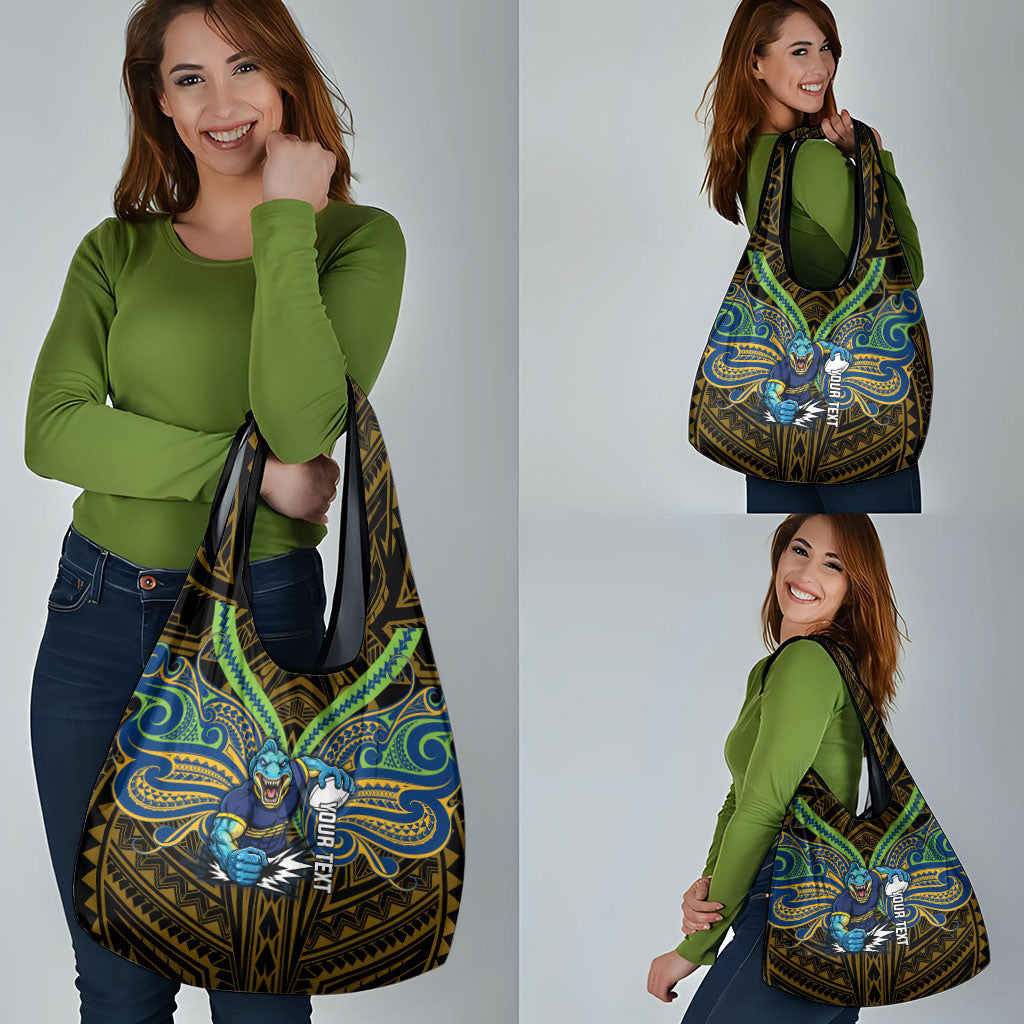 Custom Parramatta Eels Grocery Bag Eel Warrior Polynesia Islander Rugby Mascot