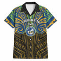 Custom Parramatta Eels Hawaiian Shirt Eel Warrior Polynesia Islander Rugby Mascot