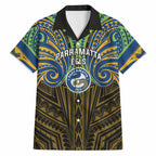 Custom Parramatta Eels Hawaiian Shirt Eel Warrior Polynesia Islander Rugby Mascot