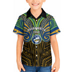 Custom Parramatta Eels Hawaiian Shirt Eel Warrior Polynesia Islander Rugby Mascot