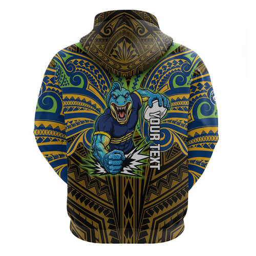 Custom Parramatta Eels Hoodie Eel Warrior Polynesia Islander Rugby Mascot