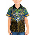 Custom Parramatta Eels Kid Hawaiian Shirt Eel Warrior Polynesia Islander Rugby Mascot
