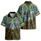 Custom Parramatta Eels Kid Hawaiian Shirt Eel Warrior Polynesia Islander Rugby Mascot