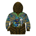 Custom Parramatta Eels Kid Hoodie Eel Warrior Polynesia Islander Rugby Mascot
