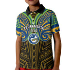 Custom Parramatta Eels Kid Polo Shirt Eel Warrior Polynesia Islander Rugby Mascot