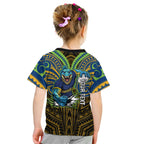 Custom Parramatta Eels Kid T Shirt Eel Warrior Polynesia Islander Rugby Mascot