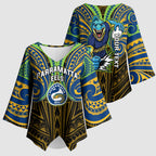 Custom Parramatta Eels Kimono Sleeve Blouse Eel Warrior Polynesia Islander Rugby Mascot